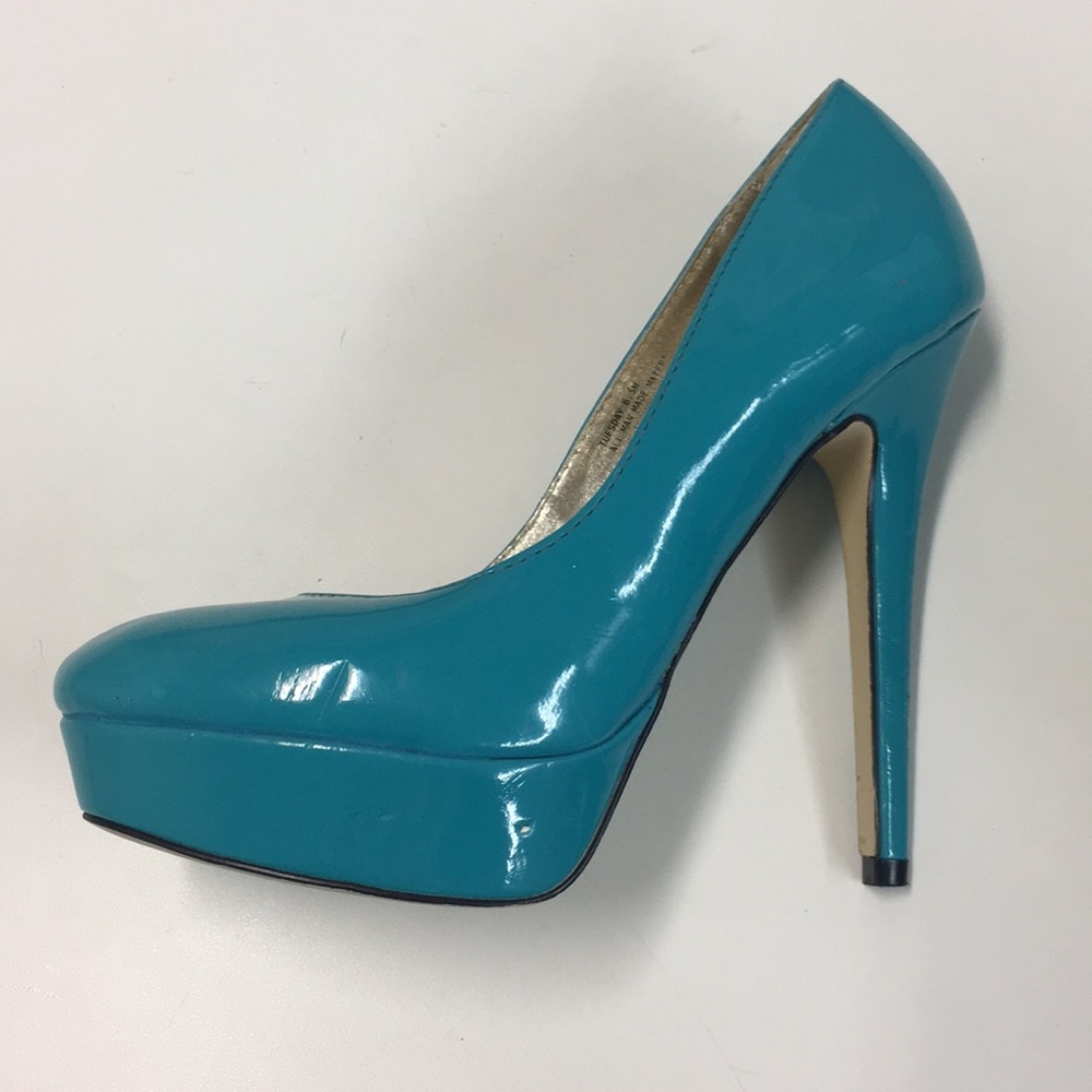 Teal high heels